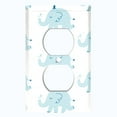 thumbnail image 2 of Metal Light Switch Plate Cover Cute Baby Blue Elephant ZOO005, 2 of 13
