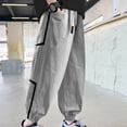 thumbnail image 6 of WAVSUF Boys Jogger Pants with Pockets Elastic Waist Quick Dry Summer Breathable Sports Hiking Pants Gray Size 8, 6 of 7