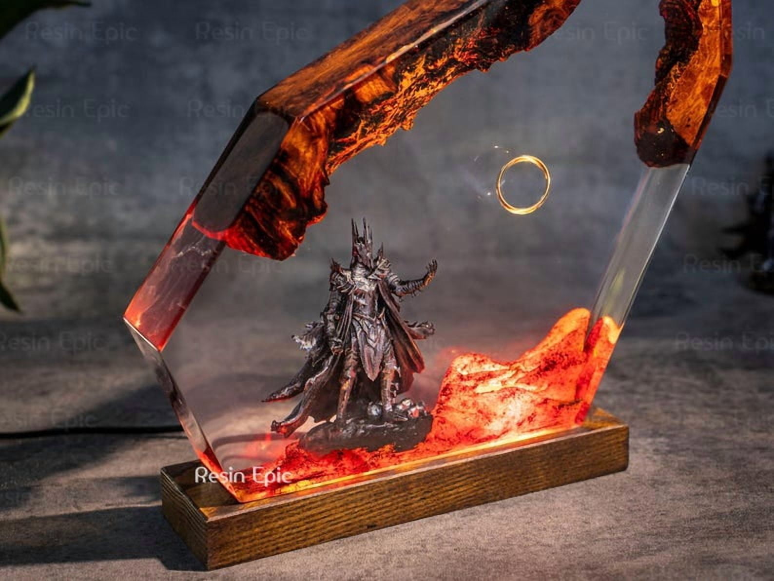 Ring of Flame Resin Lamp | Sauron Epoxy Night Light | Lord of the Rings Resin Lamp | Fantasy Night Lamp | One Ring Lava Lamp