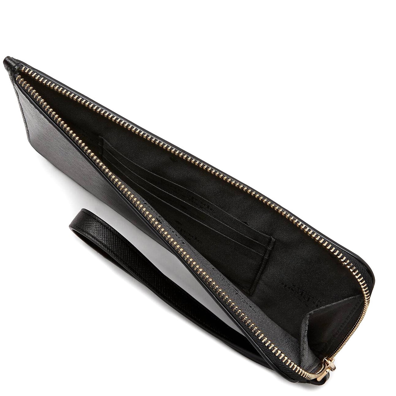 Kate Spade Women's Lucy Saffiano Leather Medium L-zip Wristlet (Black)