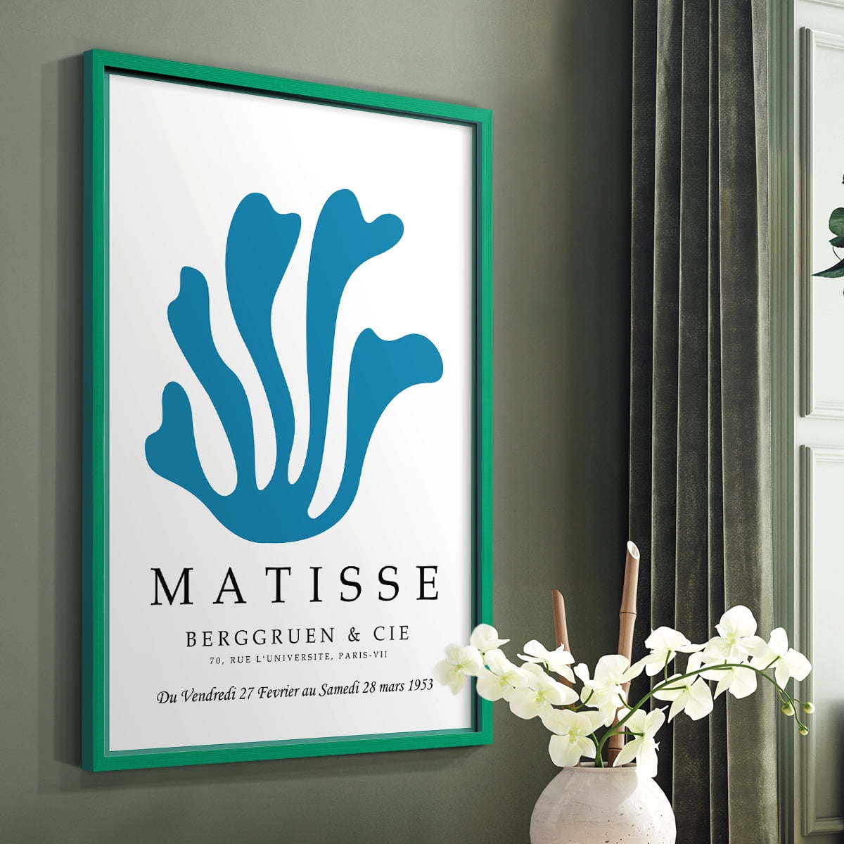 Matisse CCCXLIX in Green Solid Wood 16 x 20 Framed Print