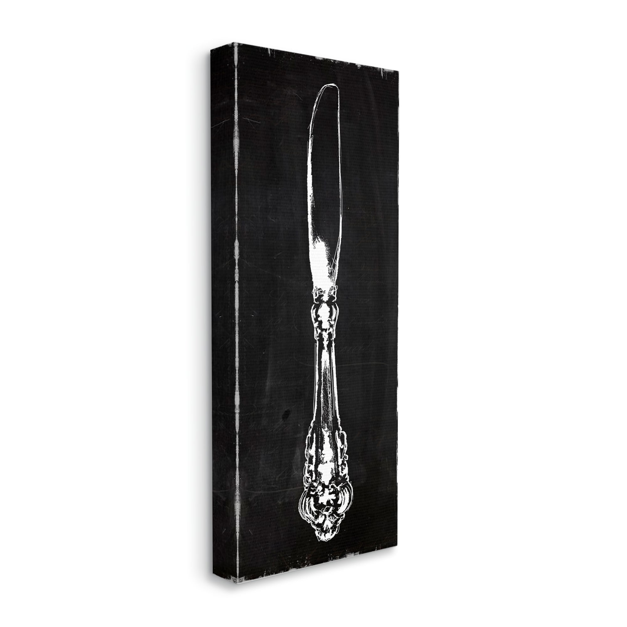 Stupell Industries Kitchen Butter Knife Vintage Style Dinner Cutlery Graphic Art Gallery Wrapped Canvas Print Wall Art, Design by Carol Robinson