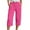 Hot Pink, variant on Capris Pants For Women Casual Summer Straight Wide Leg Loose Drawstring Elastic Waist Cropped Trouser Cotton Crepe Soft Beige L