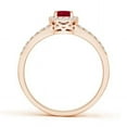 thumbnail image 2 of ANGARA Natural Oval Ruby Split Shank Halo Engagement Ring in 14K Rose Gold for Women (Size-6x4mm) | July Birthstone, Birthday, Anniversary, Jewelry Gift for Women | Natural Ruby Ring, 2 of 10