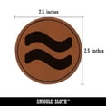 thumbnail image 2 of Approximately Equal To About Math Symbol 2.5" Faux Leather Round Engraved Iron-On Patch - Brown, 2 of 6