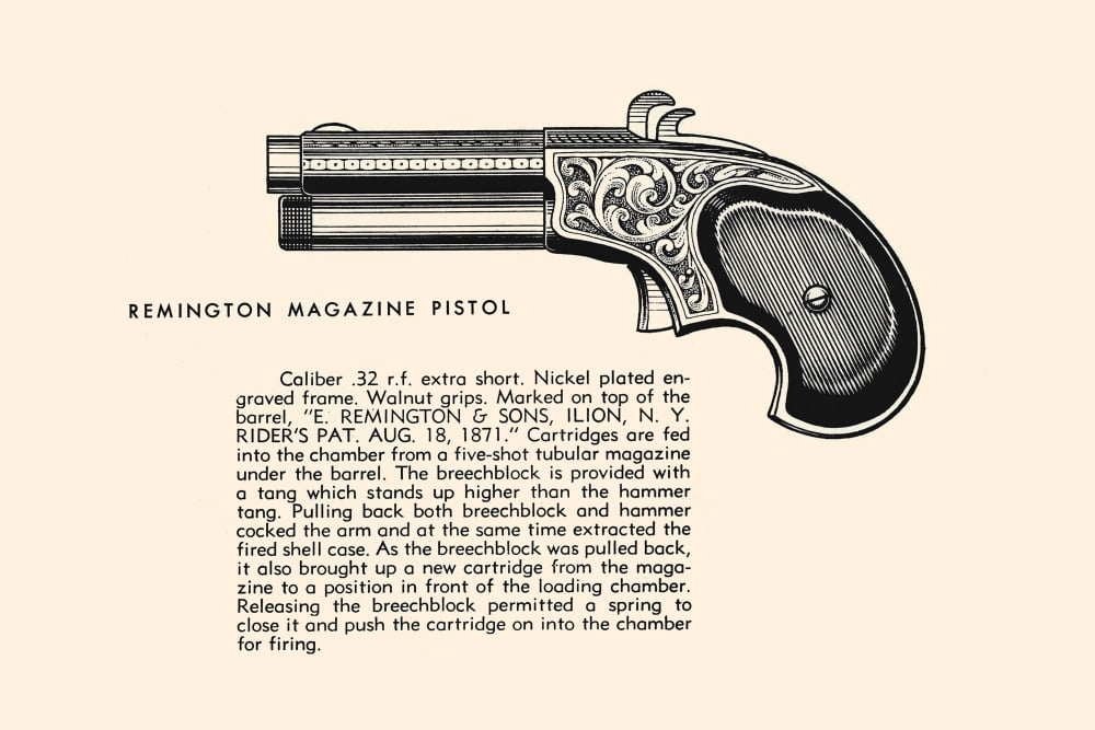 Illustrated page from a book on the history of guns. Poster Print by