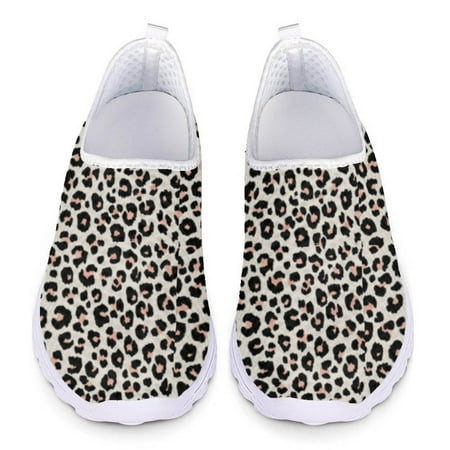 Leopard Print Mesh Loafers Women Big Size Slip On Sneakers Mesh Ladies Casual Shoes Summer Sport Jogging Shoes Woman Flats 2024
