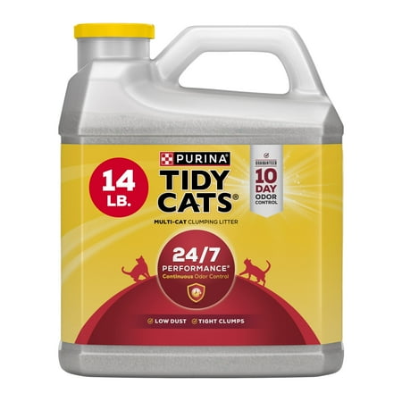 Purina Tidy Cats Clumping Cat Litter, 24/7 Performance Multi Cat Litter, 14 lb. Jug