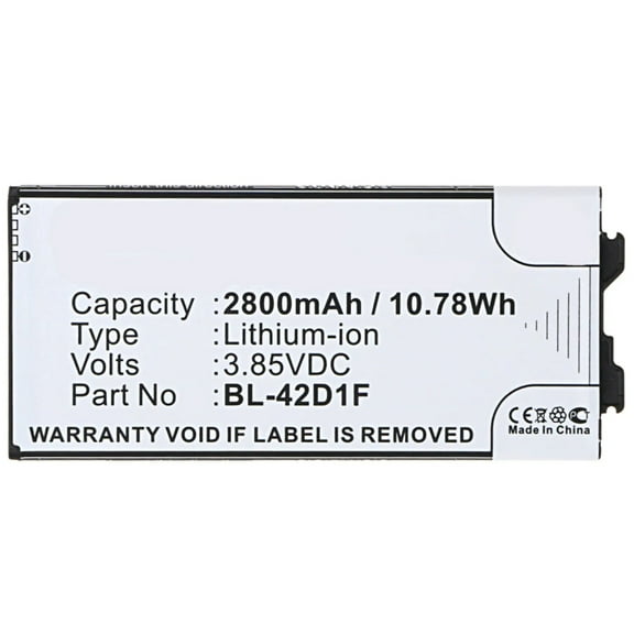 Batteries N Accessories BNA-WB-L3870 Cell Phone Battery - Li-ion, 3.85, 2800mAh, Ultra High Capacity Battery - Replacement for LG BL-42D1F, EAC63238801, EAC63238901 Battery