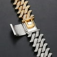 thumbnail image 4 of 14K Gold Thorn Cuban Chain Moissanite Bracelet, Luxurious Hip-Hop Style, Bling Gift for Him, 4 of 7