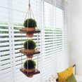 thumbnail image 5 of Excello Global Products 3 Pot Hanging Planter: Farmhouse Solid Wood Rustic Distressed wood. Includes 3 medium small ceramic pots.? Ready to Hang. - EGP-HD-0406, 5 of 5