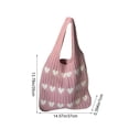 thumbnail image 6 of BZPIZ Knitted Heart-Patterned Tote Bag for Women, Large Beach Bag Shoulder Bag for Work School Beach Travel and Shopping Grocery, Gift for Women Men, 6 of 6