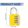 thumbnail image 3 of Combination Lock for Locker, 4 Digit Resettable Password Padlock Zinc Alloy Security Yellow Lock Gym School Locker Lock with Code for Cabinet, 3 of 5