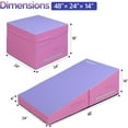 thumbnail image 4 of Matladin Incline Gymnastics Mat, Folding Gymnastics Cheese Wedge Mat, Gym Fitness Tumbling Skill Shape Mat for Kids Girls Home Training Exercise Mat, 48"x24"x14", 4 of 14