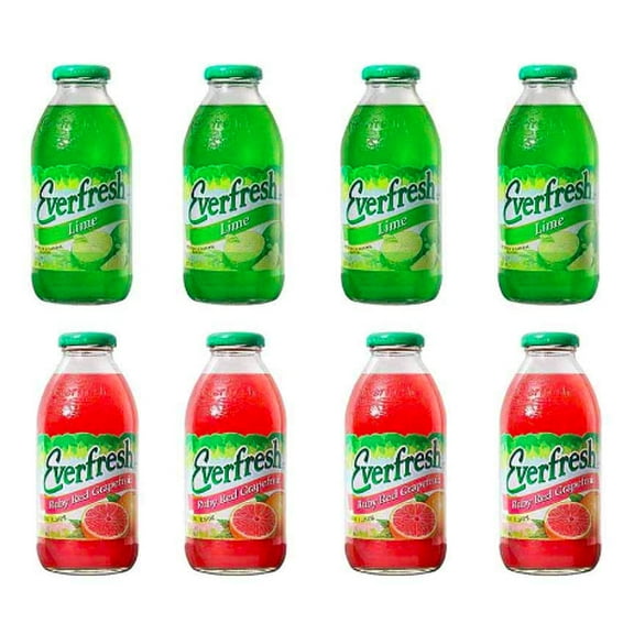 Dana-Market Variety Everfresh Juice 16 oz. (Pack of 8) Everfresh Lime & Everfresh Ruby Red Grapefruit