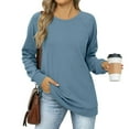 thumbnail image 2 of kytmyeq Women's Sweatshirts Trendy Crewneck Long Sleeve Shirts Color Block Pullover Tops Comfy, 2 of 7