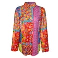 thumbnail image 4 of Women's Business Casual Tops 3/4 Sleeve Button Down Floral Print Shirts Lapel Collared Dressy Fashion Work Blouses, 4 of 4