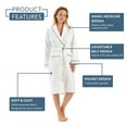thumbnail image 2 of English Home Premium Cotton Robes for Women, Lightweight Mens Robe, Unisex Terry Cloth Bathrobe, Soft Shower Spa Robe, White Navy, S/M, 1 Pcs, 2 of 7