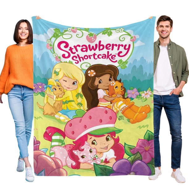 Strawberry Shortcakes anti-pilling, suave, ligera, esponjosa y acogedora de lujo para hogar y cocina – Perfecta para niños y adultos,120X180cm