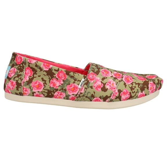 TOMS Womens Alpargata Floral Slip On Flats Casual Shoes
