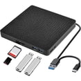 thumbnail image 4 of External DVD Drive, USB3.0/Type-C DVD CD ROM +/-RW Player for Laptops, CD Burner with 2 USB3.0 Ports, SD/TF Port, 4 of 10