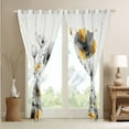 thumbnail image 3 of Poppy Curtains White Flowers 30%-50% Blackout Curtains,Butterfly Decorative 38"Wx54"L 2 Panels Curtains & Drapes,Botancial Floral Window Treatments,Yellow, 3 of 6