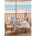thumbnail image 2 of Outdoor Tablecloth with Umbrella Hole for Patio/Picnic/Party/Camping, Orange Blue Starfish Coastal Waterproof Table Cloth Rectangle Table Cover Washable, Summer Beach Eucalyptus Rustic (54"x 80"), 2 of 8