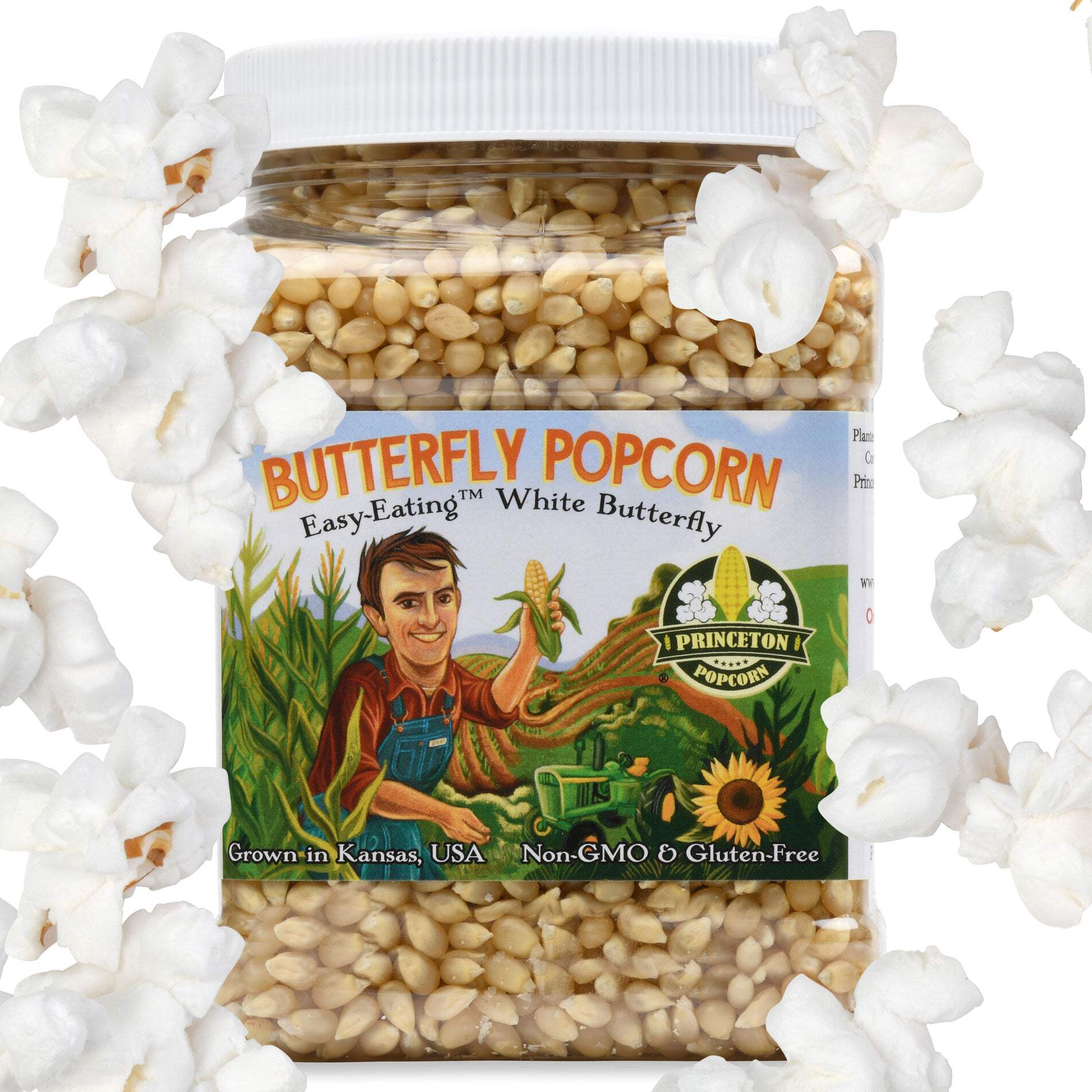 2lb Butterfly Shaped Unpopped White Popcorn Kernels