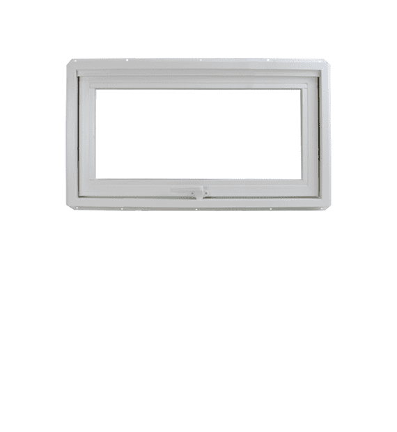 Shed Windows and More 24" x 12" Inward Opening Awning Windows Double Pane White Vinyl Tempered