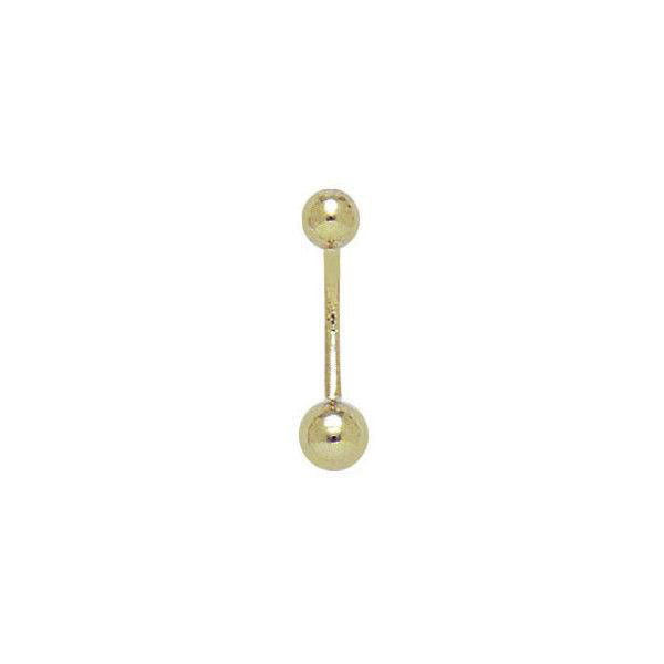 14 G Yellow Gold Plated Clear Design Moving Navel  Belly Ring Piercing Jewellery 