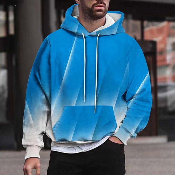 Sudadera con capucha para hombre, estilo casual, con cuello redondo, estampado, manga larga, blusa de poliéster