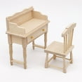 thumbnail image 6 of Leatfisat Doll House Furniture Model Furniture Dollhouse Writing Desk Miniature Mini House Desk Bedroom Simple Writing Table Mini House Tea Table Model Mini Furniture Item Wooden, 6 of 9