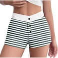 thumbnail image 2 of HBGVBA Women Pajama Shorts,Summer Sleep Loungewear,Summer Thin Striped Sleep Shorts Elastic Waist Button High Waist Slim Fitted Homewear, 2 of 4