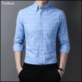 thumbnail image 3 of Camisa Oxford 100 % algodón de alta calidad de Taoboo, camisa informal de manga larga de color sólido para hombre, estilo empresarial, ropa ajustada para hombre, 3 of 5