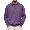 thumbnail image 1 of Camisa informal de manga larga con botones y color liso para hombre: diseño con solapa, material de poliéster, adecuada para el trabajo y la oficina, tallas S-XXXL., 1 of 6