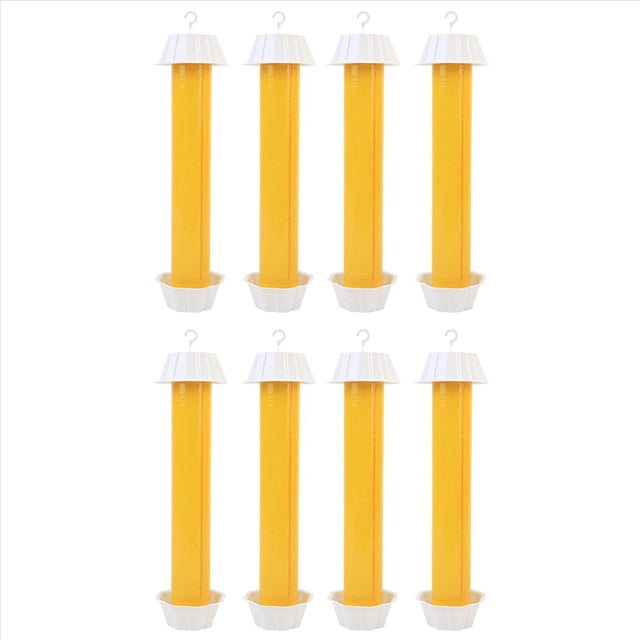 8X Trampas Adhesivas Colgantes para Moscas, Trampas Adhesivas Desechables para Exteriores e Interiores para Controlar Moscas Domésticas y Polillas.