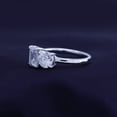 thumbnail image 3 of 1 3/4CT 7X5MM Emerald Shape & 6MM Round Cut Lab Created Moissanite Diamond Toi Et Moi 2-Stone Engagement Promise Ring For Women In 14K White Gold Over Sterling Silver (VVS1/1.75 Cttw)-7, 3 of 8