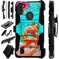 thumbnail image 1 of WORLD ACC LuxGuard Holster Case Compatible with Samsung Galaxy A11 Hybrid Phone Cover (Royal Flamingo), 1 of 1