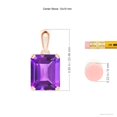 thumbnail image 4 of ANGARA Natural Emerald-Cut 5.3 ct Amethyst Solitaire Pendant in 14K Rose Gold for Women (Size-12x10mm) | February Birthstone, Birthday, Anniversary, Jewelry Gift for Women | Natural Amethyst Necklace, 4 of 9