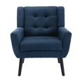 thumbnail image 2 of Modern Accent Chair, Upholstered Button Tufted Armchair, Linen Fabric Sofa Chairs, Ergonomics Accent Chair, Living Room Chair, Bedroom Chair, Home Chair with Black Legs for Bedroom, Blue, 2 of 7
