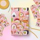 thumbnail image 4 of Papel de regalo WRAPAHOLIC Sushi Faces, 43 cm x 10 m, 4 of 7