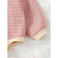 thumbnail image 5 of Seyurigaoka Baby’s Girl Boy Casual Long Sleeve Romper Fashion Quilted Grid Button Tops Round Neck Triangle Jumpsuits for Toddler Kids, 5 of 8