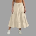 thumbnail image 7 of Tauxra A-Line Maxi Skirts for Women with Pockets Elastic Waist Flowy Boho Long Skirts Casual Solid Pleated Skirts for Daily Wear Spring Vacation, 7 of 7