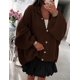 thumbnail image 3 of Cardigan de Punto Grueso Marrón PRETTYGARDEN Talla L, 3 of 8