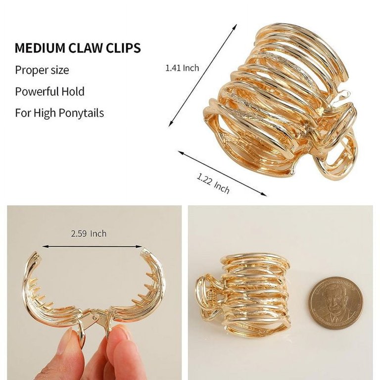 High Fashion Gold Hair Claw Clip Amazon.com: BARTOSI Star Claw Clips Gold Metal Hair Clips  main image 3