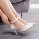 thumbnail image 4 of XIHAHA moda chica tacones altos mujer puntiagudos encaje Rhinestone zapato de boda nupcial vestido fino versátil mujeres sandalias zapatos, 4 of 5