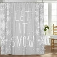 thumbnail image 5 of Christmas Shower Curtain, Winter White Silver Snowflake Xmas Premium Waterproof Fabric Shower Curtain, Silver White Christmas Snowflake Shower Curtain with 12PCS Hooks, 36X70IN, 5 of 6