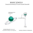 thumbnail image 5 of Rosec Jewels Certified Lab Grown Emerald Solitaire Engagement Ring - 6 mm Round Emerald Ring for Women - AAAA Quality, 18K White Gold, US 13.00, 5 of 8
