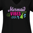 thumbnail image 4 of Inktastic Mermaid Vibes with Tail and Seashell Women's Plus Size V-Neck T-Shirt, 4 of 5