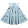 thumbnail image 4 of Sunny Fashion Girls Dress Blue Plaid 1950s Retro Strap Sleeveless Princess Casual 6 Years, 4 of 5